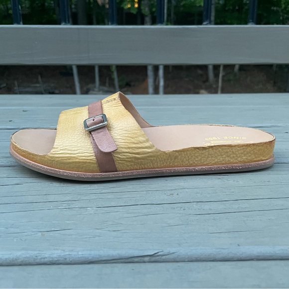 Kork Ease Downey Yellow Mexico leather buckle slide sandals 9 M - Picture 10 of 16